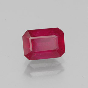 Rubi vermelho natural 1,46ct, corte esmeralda, SI
