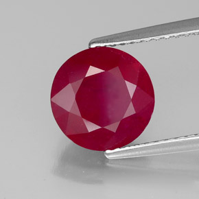 Rubi vermelho natural 3,37ct, corte redondo, VS-SI