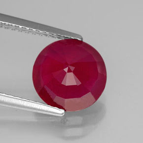 Rubi vermelho natural 3,37ct, corte redondo, VS-SI
