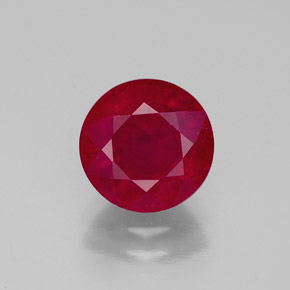 Rubi vermelho natural 2,58ct, corte redondo, SI