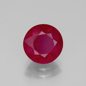 Rubi vermelho natural 2,58ct, corte redondo, SI