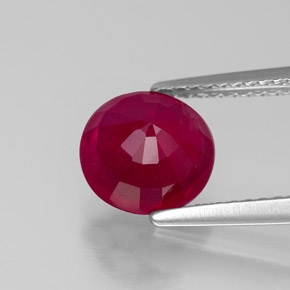 Rubi vermelho natural 2,58ct, corte redondo, SI