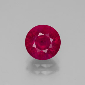 Rubi vermelho natural 1,87ct, corte redondo, VS-SI