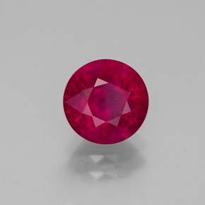 Rubi vermelho natural 1,87ct, corte redondo, VS-SI