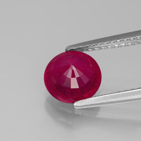 Rubi vermelho natural 1,87ct, corte redondo, VS-SI