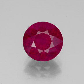Rubi vermelho natural 2,79ct, corte redondo, VS-SI
