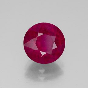 Rubi vermelho natural 2,79ct, corte redondo, VS-SI