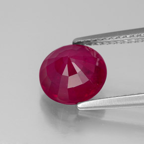 Rubi vermelho natural 2,79ct, corte redondo, VS-SI