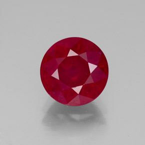 Rubi vermelho natural 2,84ct, corte redondo, VS-SI