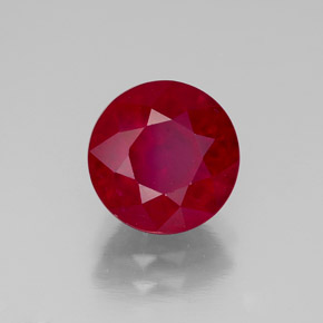 Rubi vermelho natural 2,84ct, corte redondo, VS-SI