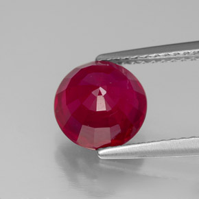 Rubi vermelho natural 2,84ct, corte redondo, VS-SI