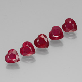 Pedras preciosas de rubi vermelho natural de  ct, formato de coração, VS-SI