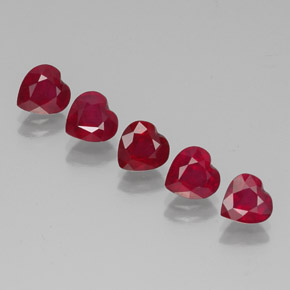 Pedras preciosas de rubi vermelho natural de  ct, formato de coração, VS-SI