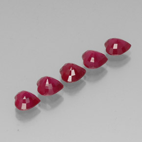 Pedras preciosas de rubi vermelho natural de  ct, formato de coração, VS-SI
