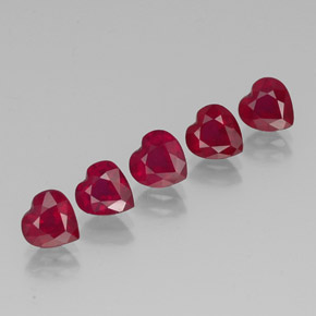 Pedras preciosas de rubi vermelho natural de  ct, formato de coração, VS-SI
