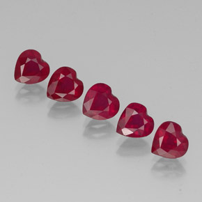 Pedras preciosas de rubi vermelho natural de  ct, formato de coração, VS-SI