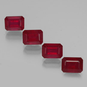 Pedras preciosas de rubi vermelho natural de  ct, corte esmeralda, VS-SI