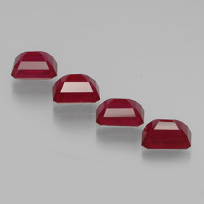 Pedras preciosas de rubi vermelho natural de  ct, corte esmeralda, VS-SI