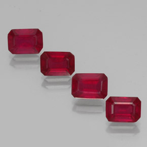 Pedras preciosas de rubi vermelho natural de  ct, corte esmeralda, VS-SI