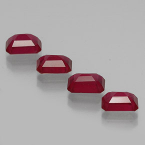 Pedras preciosas de rubi vermelho natural de  ct, corte esmeralda, VS-SI