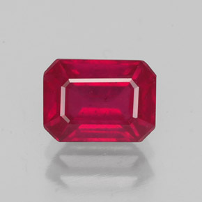 Rubi vermelho natural 2,04ct, corte esmeralda, VS-SI