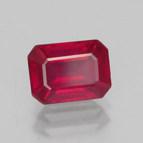 Rubi vermelho natural 2,04ct, corte esmeralda, VS-SI