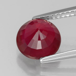 Rubi vermelho natural 2,35ct, corte redondo, VS-SI