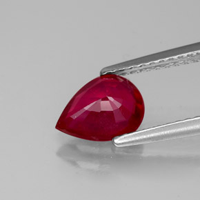Rubi vermelho natural 1,31ct, formato de pêra, VS-SI