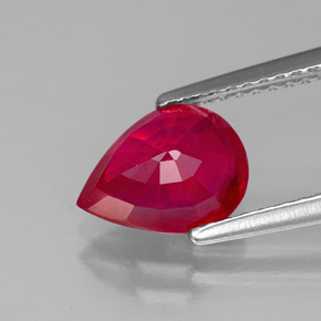 Rubi vermelho natural 1,96ct, formato de pêra, VS-SI