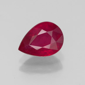 Rubi vermelho natural 1,55ct, formato de pêra, VS-SI
