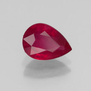 Rubi vermelho natural 1,55ct, formato de pêra, VS-SI