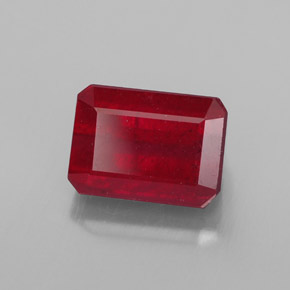 Rubi vermelho natural 1,87ct, corte esmeralda, SI