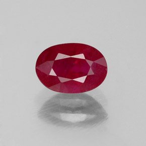 Rubi vermelho natural 1,07ct, corte oval, SI