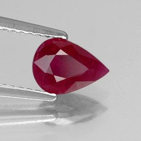 Rubi vermelho natural 1,16ct, formato de pêra, SI