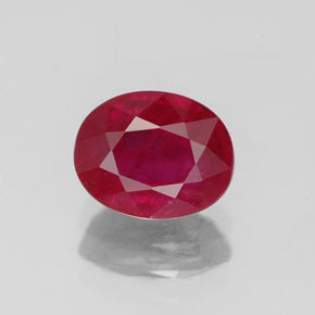 Rubi vermelho natural 1,53ct, corte oval, VS-SI