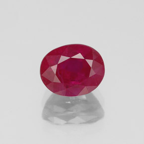 Rubi vermelho natural 2,10ct, corte oval, VS-SI