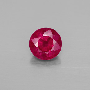 Rubi vermelho natural 1,94ct, corte redondo, VS-SI