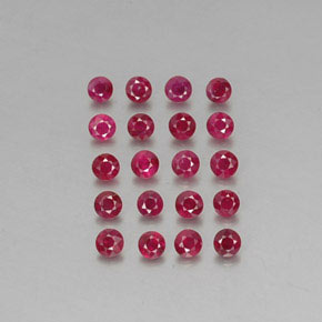 Pedras preciosas de rubi vermelho natural de  ct, corte redondo, VS-SI