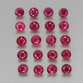 Pedras preciosas de rubi vermelho natural de  ct, corte redondo, VS-SI