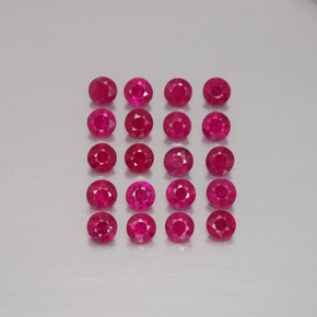 Pedras preciosas de rubi vermelho natural de  ct, corte redondo, VS-SI