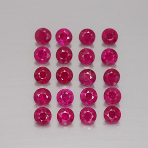 Pedras preciosas de rubi vermelho natural de  ct, corte redondo, VS-SI