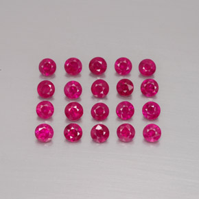 Pedras preciosas de rubi vermelho natural de  ct, corte redondo, VS-SI