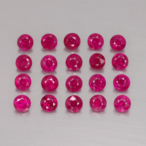 Pedras preciosas de rubi vermelho natural de  ct, corte redondo, VS-SI