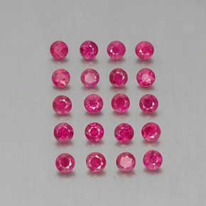 Pedras preciosas de rubi vermelho natural de  ct, corte redondo, VS-SI