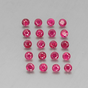 Pedras preciosas de rubi vermelho natural de  ct, corte redondo, VS-SI