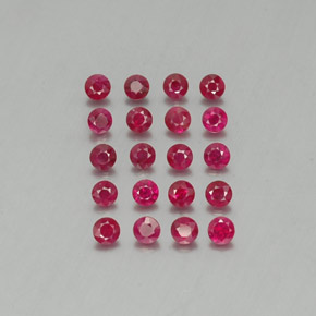 Pedras preciosas de rubi vermelho natural de  ct, corte redondo, VS-SI