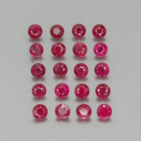 Pedras preciosas de rubi vermelho natural de  ct, corte redondo, VS-SI
