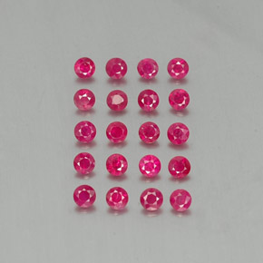 Pedras preciosas de rubi vermelho natural de  ct, corte redondo, VS-SI