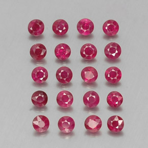 Pedras preciosas de rubi vermelho natural de  ct, corte redondo, VS-SI