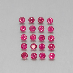 Pedras preciosas de rubi vermelho natural de  ct, corte redondo, VS-SI